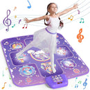 GirlsHome Dance Mat - Unicorn Toys for Girls Electronic Dance Pad with 5 Game Modes, Built-In Music, Touch Sensitive Light Up LED Kids Musical Mat, Christmas & Birthday Gift for Toddler Girls 3-12 by TinyTreasures Baby Boutique