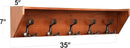 SKOLOO Wall Shelf with Hooks, 35-Inch Cherry Coat Rack Wall Mount with Shelf Organizer - Lightweight & Sturdy, 5 Tri Hooks - Perfect for Entryway, Hallway, Living Room, Bedroom, Mudroom by CozyNest Decor