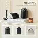 Decorative Bookends for Shelves, Set of 2 Book Ends for Heavy Books, Layered Arch Design Black Bookend by CozyNest Decor