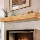 72x8x5 Fireplace Mantel - Handcrafted Rustic Solid Wood Wall Mounted Floating Shelf with Invisible Heavy Duty Wood Bracket (Natural) by CozyNest Decor