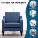 VINGLI Mid Century Modern Accent Chair, Navy Blue Fabric Accent Chairs for Living Room, Upholstered Armchair with Scooped Arms for Bedroom, Apartment, Studio, Office, Waiting Room by CozyNest Decor
