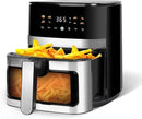 5.8QT Digital Air Fryer with Viewable Window, Adjust Temp & Timer, Air Frying, Reheat, Easy for Frozen Food, Snacks, Dinner, Large Square Basket than Round, Portable for Family & Apartment by CozyNest Decor