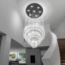 Flashing God D24''XH86'' Modern Foyer Chandelier for High Ceiling Raindrop Crystal Chandelier High Ceiling Pendant Light Fixture for Hallway Living Room (Black Staircase Chandeliers) by CozyNest Decor
