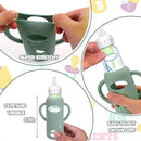 3 Pack Silicone Sleeves for Dr. Brown's Glass Baby Bottles - Drop Protection Baby Bottle Sleeves,Compatible with Dr. Brown's Newborn Glass Bottles,with Silicone Handles,8 oz by TinyTreasures Baby Boutique