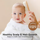 Baby Hair Brush and Comb Set for Newborn - Wooden Baby Hair Brush Set with Soft Goat Bristle, Baby Brush Set for Newborns Baby Brush and Comb Set Girl, Boy, Toddler Cradle Cap Brush (Oval, Walnut) by TinyTreasures Baby Boutique