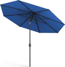 Midtown Umbrellas Sunbrella Umbrella 9 Feet Outdoor Umbrella With Dark Blue Acrylic Fabric - Auto-Tilt Aluminum Frame Patio Umbrella For Backyard, Deck, Garden, Pool - Black Pole by GreenHaven Gardens