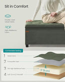 SONGMICS Velvet Storage Ottoman Bench, Foot Rest with Legs, 15.7 x 43 x 15.7 Inches, End of Bed Bench, Storage Chest, Load up to 660 lb, for Living Room, Bedroom, Entryway, Forest Green ULSF089C01 by CozyNest Decor