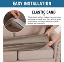 H.VERSAILTEX Velvet Stretch Individual Cushion Cover Plush Cushion Slipcover for Loveseat Sofa Furniture Protector Seat Cushion Sofa Cover (1 Piece Loveseat Cushion Cover, Mocha) by CozyNest Decor