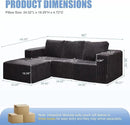 Hobestluk Modular Sectional Sofa Memory Foam Couch Oversized Sectional Sofa 3-Seater with Chaise Cloud Couch with Removable Cover L Shape Sofa for Living Room (Strip Grey, 3-Seater with Chaise) by CozyNest Decor