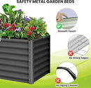 Galvanized Raised Garden Bed Outdoor, 2 Pcs 6x3x2FT Outdoor Large Planter Raised Beds Open Base with Safety Edge and Glove for Vegetables Flowers Ground Planter, Dark Gray by CozyNest Decor