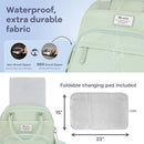 RUVALINO Diaper Bag Backpack-Multifunction Baby Travel Bag with Changing pad, Insulated Bottle Holders & Pacifier Case, Large Capacity, Waterproof, Mint Green by TinyTreasures Baby Boutique