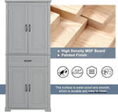 72.2" Tall Storage Cabinet with 4 Doors and Drawer, Freestanding Linen Cabinet, Wooden Pantry with Adjustable Shelf for Kitchen, Bathroom, Living Room, Grey by CozyNest Decor