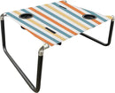 Neso Portable Beach Table with Cup Holders, Cell Phone Pockets, Lightweight for Picnics and Parks (Vintage Stripes) by GreenHaven Gardens