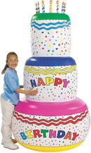 Fun Express Giant Inflatable Birthday Cake Party Decoration (6 feet Tall) Blow Up Birthday Decor for Indoor or Outside by TinyTreasures Baby Boutique