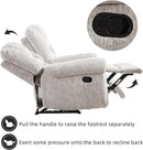 CANMOV Manual Recliner Chair, Classic and Traditional Manual Recliner Chair with Comfortable Arms and Back Single Sofa for Living Room, White Grey by CozyNest Decor