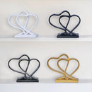 Gold Heart Sculpture for Living Room Decor Heart Decoration Gift for Her and Him Love Wedding Anniversary Couples Gift Modern Heart Statue for Home Coffee Table Dining Table Centerpiece Birthday Gift by CozyNest Decor