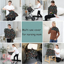 Carseat Covers Unisex - Black Creative Spacecraft Pattern Car Seat Canopy Cover for Babies, Multi-use Breastfeeding Cover, Baby Shower Gifts for Boy and Girls by TinyTreasures Baby Boutique