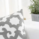 HWY 50 Grey Gray Decorative Throw Pillow Covers 18x18 Inch, Pack of 2 Embroidered Cotton Farmhouse Cushion Cover Pillow Case for Sofa Couch Living Room Bed Bedroon, Geometric Design by CozyNest Decor
