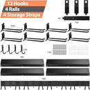 Garage Organizer Wall Mount, 64 Inch Garage Storage Organization, 20PCS Heavy Duty Garden Tool Organizer, Adjustable Tool Storage Rack Hooks, Yard Shed Tool Organizer, Hold Max 900 lbs by GreenHaven Gardens