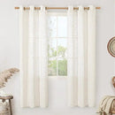 LAMIT Natural Doorway Linen Curtains 80 inch Length 2 Panels, Cream Light Filtering Semi Sheer Panels Bronze Grommet Neutral Drapes for Living Room/Bedroom, 34 x 80 Inch by CozyNest Decor