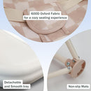 Tiny Marvels Portable 3-in-1 Baby Booster Seat, Cozy Floor Seat, Feeding Seat with Tray, Compact Foldable Toddler Booster with Child Safety Belt Carry Bag, Perfect for Travel (Sand Checker) by TinyTreasures Baby Boutique