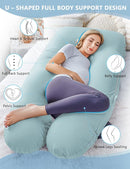 Meiz Pregnancy Pillow, Cooling Pregnancy Pillows for Sleeping, Maternity Pillow for Pregnant Women, Pregnancy Body Pillow with Cooling Jersey Cover, Green by TinyTreasures Baby Boutique