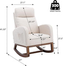 Dolonm Nursery Rocking Chair for Living Room, Upholstered Mid-Century Modern Nursery Rocking Armchair Tall Back Accent Glider Rocker, Beige by TinyTreasures Baby Boutique