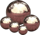 Nerien Gazing Ball, Stainless Steel Garden Mirror Globe, Polished Ornament Sphere, Hollow Floating Reflective Hemisphere, for Home Outdoor Pond Housewarming Swimming Pool Decoration, Rose Gold, 5Pcs by GreenHaven Gardens