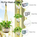 USLAI Macrame Plant Hanger Indoor Outdoor, Up to 4-15 inch Pot, Heavy 20lb Planters, Extra Long Strong Hanging Planter Basket Holder, Boho Home Decor, 35+72 Inch, Yellow (POTS NOT Included) by GreenHaven Gardens