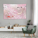Houselerax Japanese Koi Fish Tapestry, Cherry Blossoms Asian Oriental Pink Flower Branch Koi Fish Carp Tapestries Wall Hanging for Bedroom Living Room Office Decor 90"x60" by CozyNest Decor