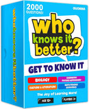 Board Games for Kids 8-12 and Family - Set of 4 Who Knows It Better? - 2000+ Questions Across Biology, Culture, STEM and Math - Educational Trivia Cards for Learning and Game Night by TinyTreasures Baby Boutique