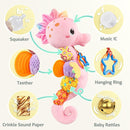 LIGHTDESIRE Baby Toys Musical Seahorse,Infant Stuffed Animal Toys with Crinkle and Rattles,Soft Sensory Toys with Textures for Tummy Time Newborn Boys Girls 0 3 6 12 Months(Pink) by TinyTreasures Baby Boutique