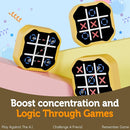 3 in 1 Electronic Tic Tac Toe Game, Handheld Digital Tic Tac Toe Bolt Game with Silent Mode, Portable Learing Toy Gift for Kids & Adults, Yellow by TinyTreasures Baby Boutique