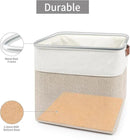 13x13 Cube Storage Bins, Collapsible Fabric Storage Box, 4 Pack Closet Baskets with Handles for Organizing, Shelf, Toys, Clothes, Home, Office, Nursery (Beige&White) by CozyNest Decor