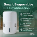Humea Smart Evaporative Humidifier with WiFi & App Control - 3L Tank, 4 Speeds, 300ml/h - Quiet, Mist-Free, No White Dust - Nightlight - For Allergies, Dry Skin, Better Sleep - Beige by TinyTreasures Baby Boutique
