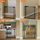 Extra Wide Baby Gate Extra Wide Extra Tall Dog Gates for Stairs Doorways Black Metal Tension Indoor Safety Gates with Pressure Mount 38.5-43.5 Inch Wide by TinyTreasures Baby Boutique