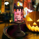 Halloween Snow Globe Candles Lighted Lamp, Lighted Flameless Candles with Water Glitter Swirls and Spooky Moving,Battery Operated