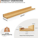 Fun Memories Picture Ledge Shelves Set of 2, 32 Inch Rustic Wall Mounted Floating Shelves with Lip for Home Storage and Décor in Bathroom, Kitchen, Nursery, Bedroom, Living Room, Oak by CozyNest Decor