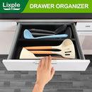 Bamboo Kitchen Drawer Organizer - Set of 2, Stackable Utensil Organizers, Wooden Storage Box Tray for Cabinet, Pantry, Bathroom Countertop, Multi-use Organization and Storage (Black) by CozyNest Decor