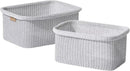 La Jolie Maison Blended Fabric Storage Baskets Set of 2, Rectangle Knitted Baskets for Organizing, Boho Decorative Baskets, Durable Finish, Grey by CozyNest Decor