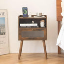 AWASEN Mid Century Night Stand with Charging Station, Wood Bedside Table with Glass Drawer, Small Modern Nightstand End Side Table with 2 Tiers Storage for Bedroom, Office(Rustic Brown) by CozyNest Decor