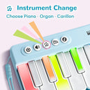 iPlay, iLearn Kids Mini Piano Toy W/Rainbow Lights, Portable Travel Piano Keyboard Toddlers Musical Instrument Learning Toys, Music Interactive Birthday Gift for 2 3 4 5 6 Year Old Boys Children by TinyTreasures Baby Boutique