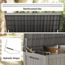 Mars Villa 180 Gallon Outdoor Storage Box Waterproof, Extra Large Resin Deck Box, Outside Storage Bin for Patio Furniture Cushions, Pool Supplies, Sports Gear, UV Resistant and Weatherproof, Greige by CozyNest Decor