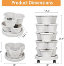 VECELO 5 Tier Vertical Garden Planter, Self Watering Stackable Planters with Wheels for Strawberries, Herbs, Flowers, Vegetables, Gray by GreenHaven Gardens