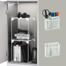 Neudeoc Locker Organizer and Accessories Kit, Includes Mesh Locker Shelf and Magnetic Pen Holder, Suitable for School, Work, Kitchen and Bathroomn (Pack of 4, White) by CozyNest Decor