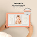 Baby Hand and Footprint Kit - Clay Handprint Keepsake Frame, Newborn Nursery Picture Frame, Personalized New Mom Gifts for Baby Shower & Registry (Salmon) by TinyTreasures Baby Boutique