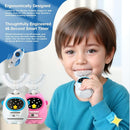 Kids U Shaped Electric Toothbrush with Music, 3 Modes, Voice Teaching, Mouthpiece Cleaning, Soft Bristle, Type-C Charging, Ages 3-12 Boys & Girls (Heroic White) by TinyTreasures Baby Boutique