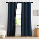 NICETOWN Farmhouse Curtains Thermal Insulated 100% Blackout Drapes Window Treatment Long Grommet Light Blocking Curtain for Living Room Bedroom, 2 Panels, 42 x 84 inch Length, Navy by TinyTreasures Baby Boutique
