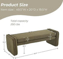 Green Boucle Bench 50" Sherpa End of Bed Bench Modern Upholstered Bench for Bedroom Entryway Living Room Vanity Makeup Room, Teddy Fabric Bench with Seating by CozyNest Decor