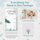 A Lifetime Story Growth Chart for Wall - Personalized for Photos, Photo Stickers, and Memory Album Feature - Height Chart for Kids - Child Height Wall Chart - Height Measurement for Wall by CozyNest Decor